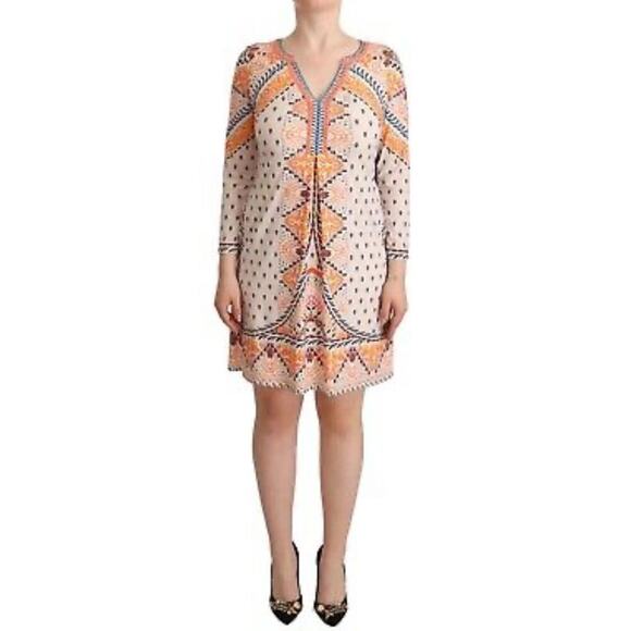 Hale Bob Dresses & Skirts - NWT Anthro Hale Bob Dress Boho Tunic Midi Stretch Long Sleeves Colourful Hippie